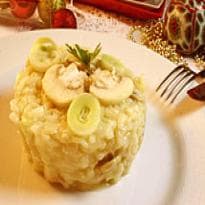 Risoto de Alho-poró e Cogumelos Frescos