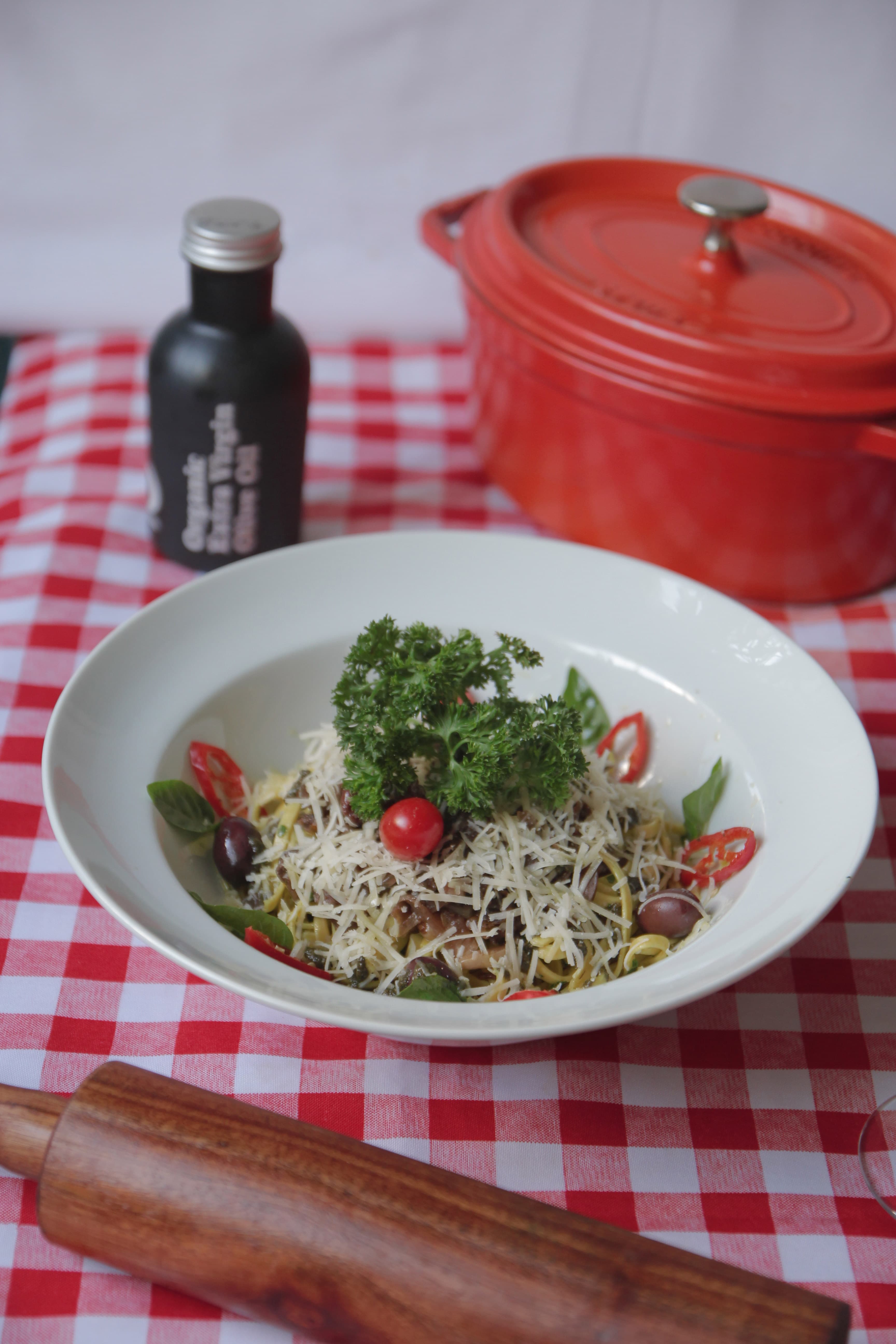 Massa Artesanal de Fetuccini com Caponata