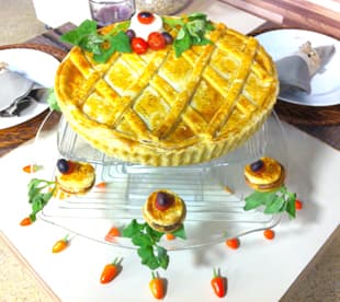 Torta folhada de queijo e espinafre