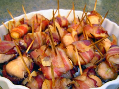 Cubinhos de frango ao bacon