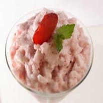Granita de leite com morango
