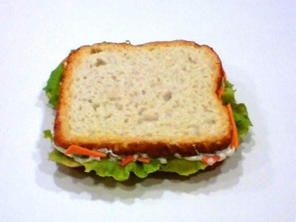 Sanduíche ao creme de cenoura