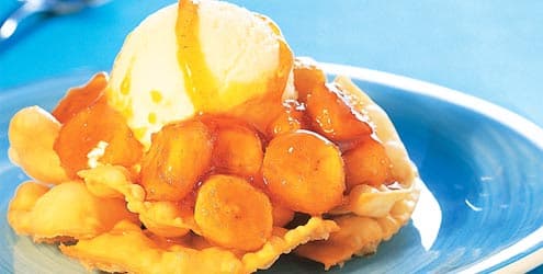 Cestinha com sorvete e banana