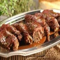 Bife rolê com presunto