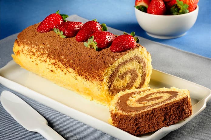 Rocambole com adoçante