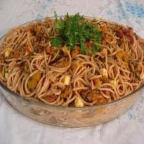 Espaguete com Carne-Seca