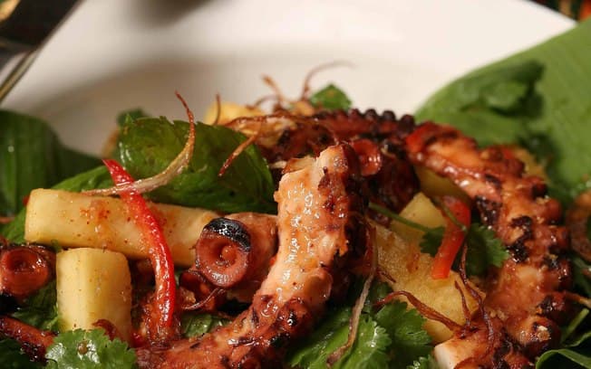 Salada thai de polvo