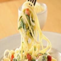 Espaguete com Creme de Espinafre