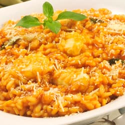 Risoto de Manjericão e Mussarela de Búfala