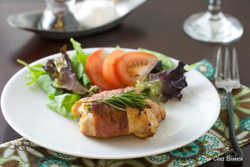 Frango com alecrim e presunto