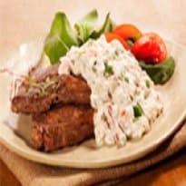 Vinagrete de maionese com filé grelhado