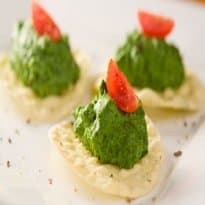 Canapé com Creme de Espinafre