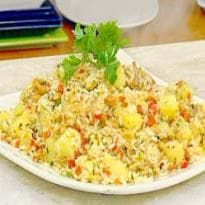 Arroz com Bacalhau e Pimentões