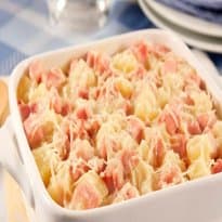 Assado de presunto e batatas