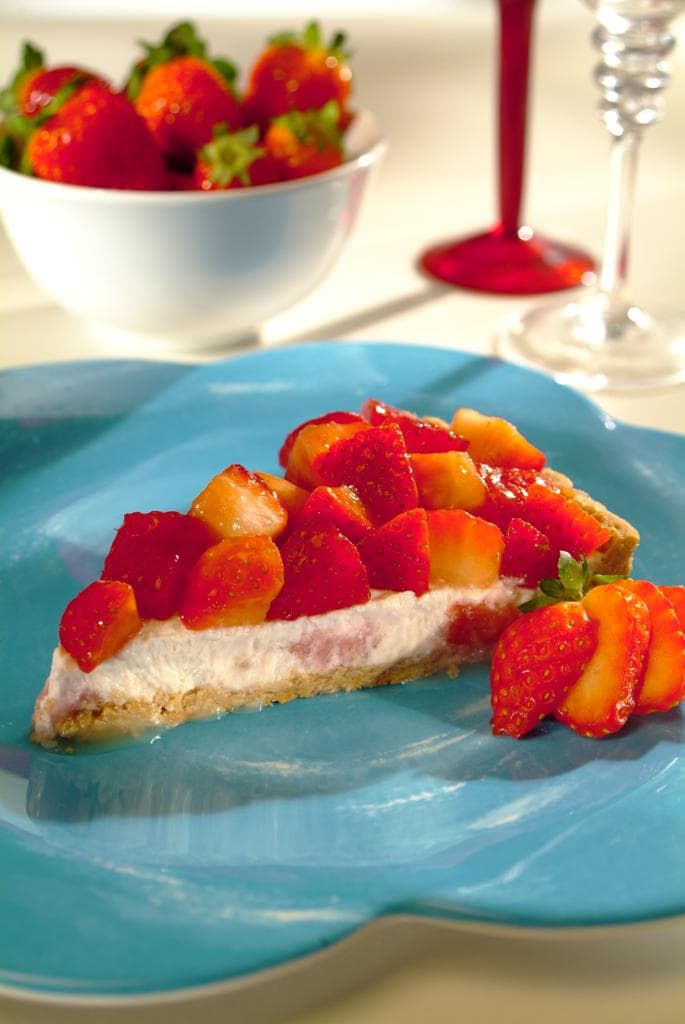 Torta Light de Ricota e Morango