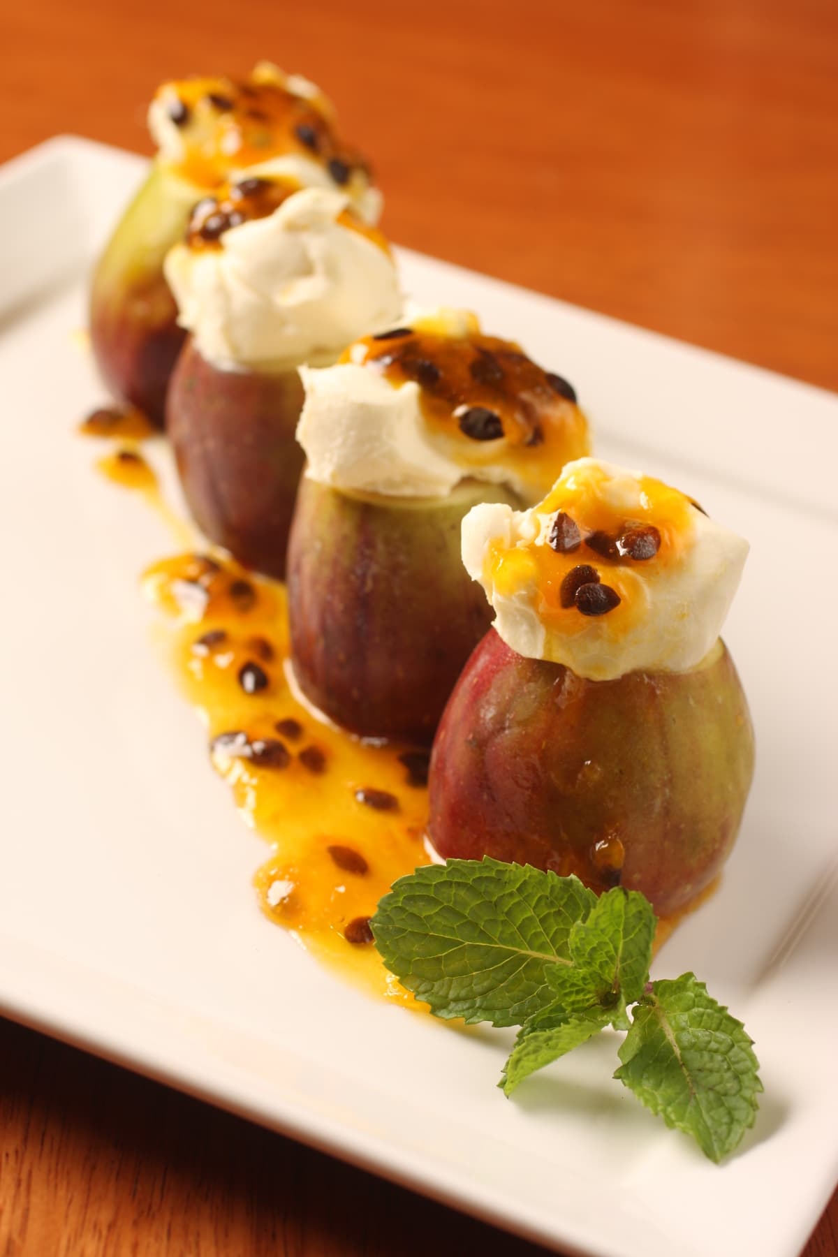 Figos frescos com Cream Cheese e Maracujá