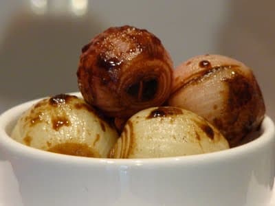 Cebolinhas com Suco de Laranja e Balsâmico