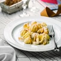 Gnocchetti ao Gorgonzola e Damasco