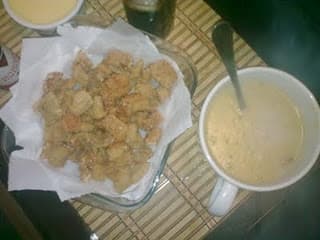 Caldinho ou Creme de Inhame com Torresmo