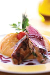 Atum com purê de verduras