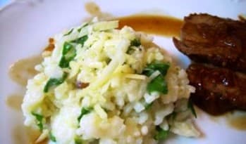 Risoto de Espinafre com Pistache