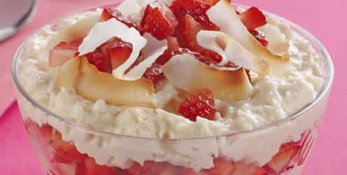 Gelado de morango e coco