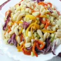 Salada de Feijão Branco e Pimentões