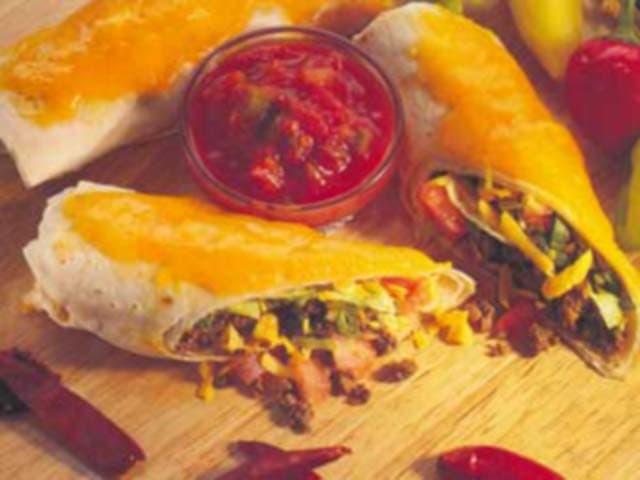 Burritos com Chili e Queijo