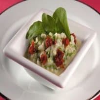 Risoto com tomate seco e parmesão