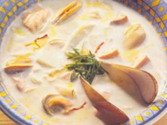 Creme de Salmão e Mexilhões