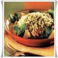 Arroz ao pesto com nata