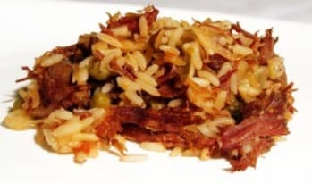 Risoto de carne de sol e nata