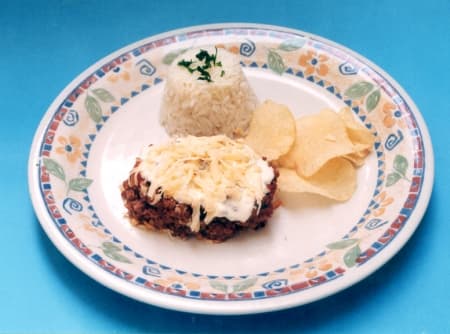 Carne Moída com Chips ao Forno