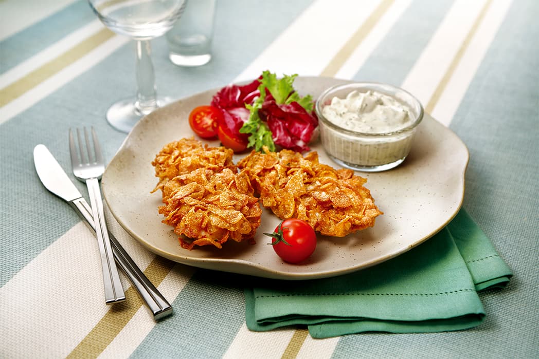 Frango Flakes com Molho de Iogurte