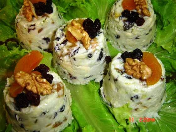 Sformato de gorgonzola e frutas secas