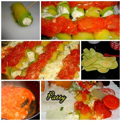 Rolinhos de abobrinha com ricota