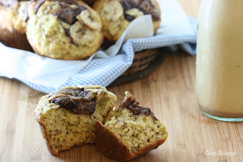 Muffin de banana com Nutella