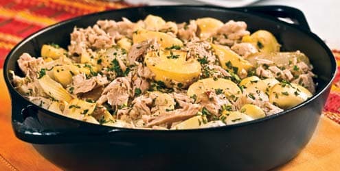 Salteado de Cogumelo, Atum e Coentro