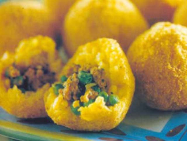 Bolinhos de arroz e frango