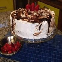 Torta de chocolate e morango