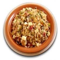 Arroz com Carne Seca e Queijo