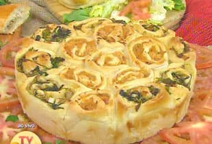 Rosca de escarola e frango