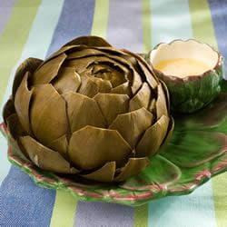 Alcachofras no vapor com manteiga e alho