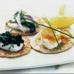 Blinis de três peixes
