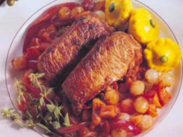 Costeletas de Porco com Cebolas