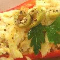 Pimentões recheados com creme de bacalhau