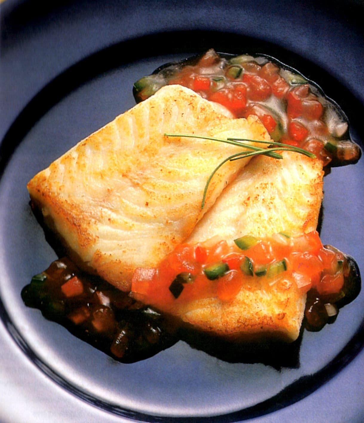 Linguado com Açafrão e Pimentões