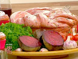 Pão de Beterraba ao Alho e Azeite