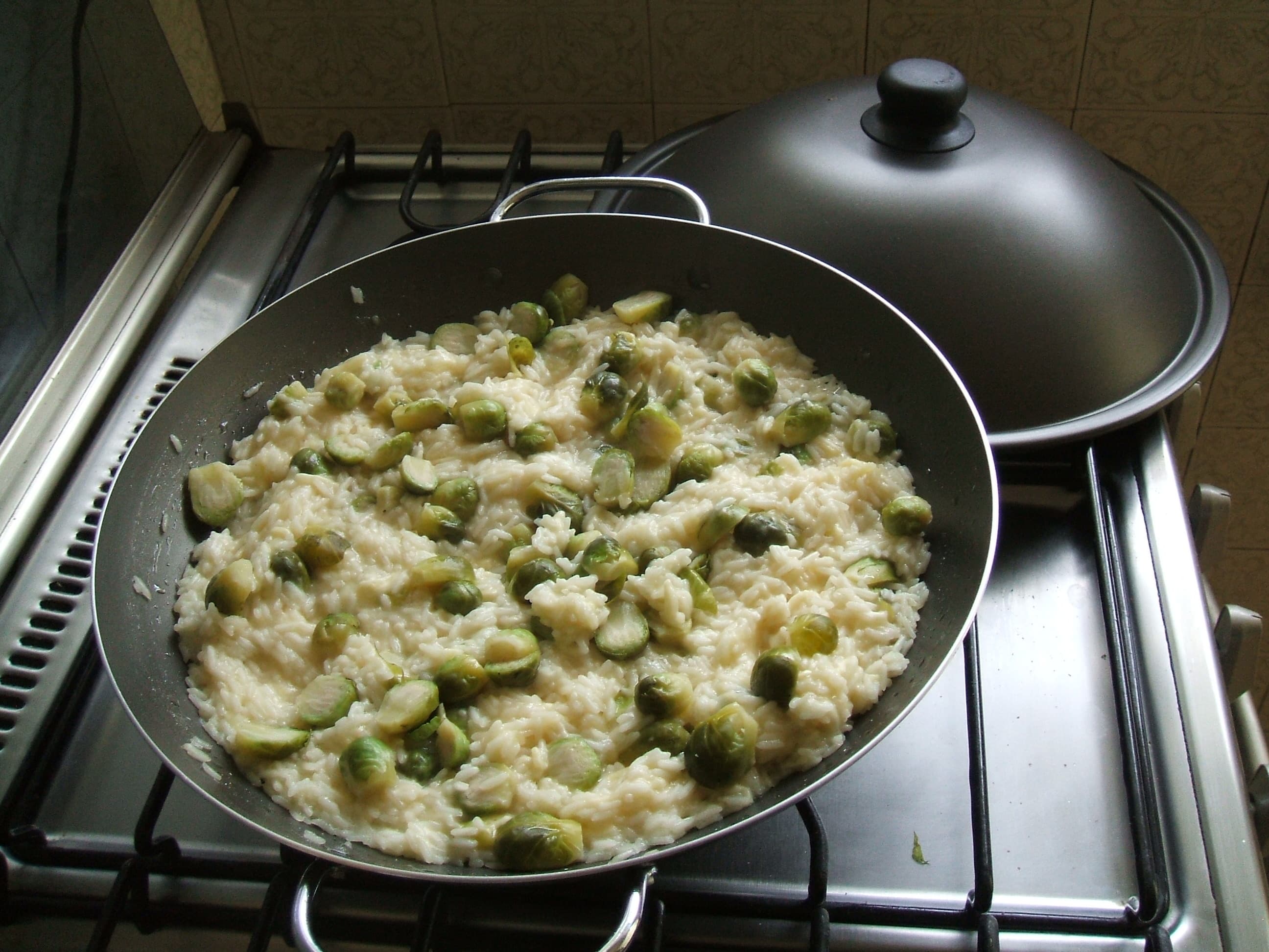Arroz com Couve de Bruxelas