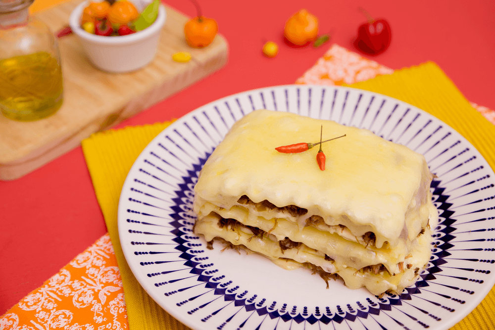 Lasanha de Carne Seca com Molho Branco